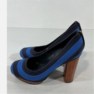 Tory Burch Blue and Black Heels